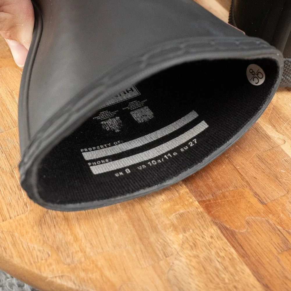 Hunter Kids First Classic‎ Rain Boots Matte Black Waterproof Rubber Size 10B/11G